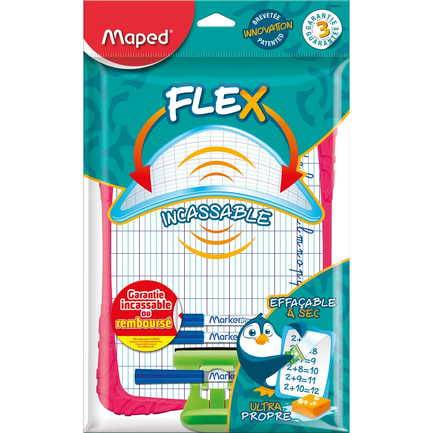 Ardoise Flex avec accessoires Contient 3