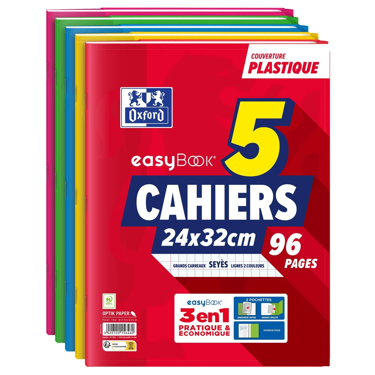 Lot de 5 cahiers Easybook