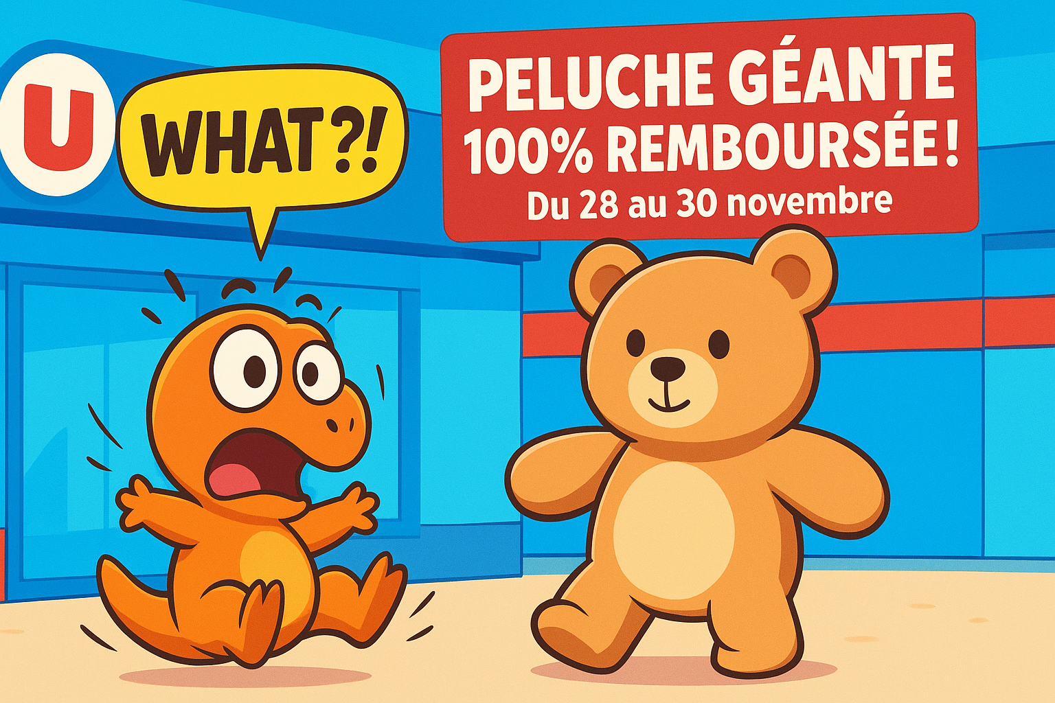 Super U / Hyper U : la peluche géante 100% remboursée du 28 au 30 novembre !