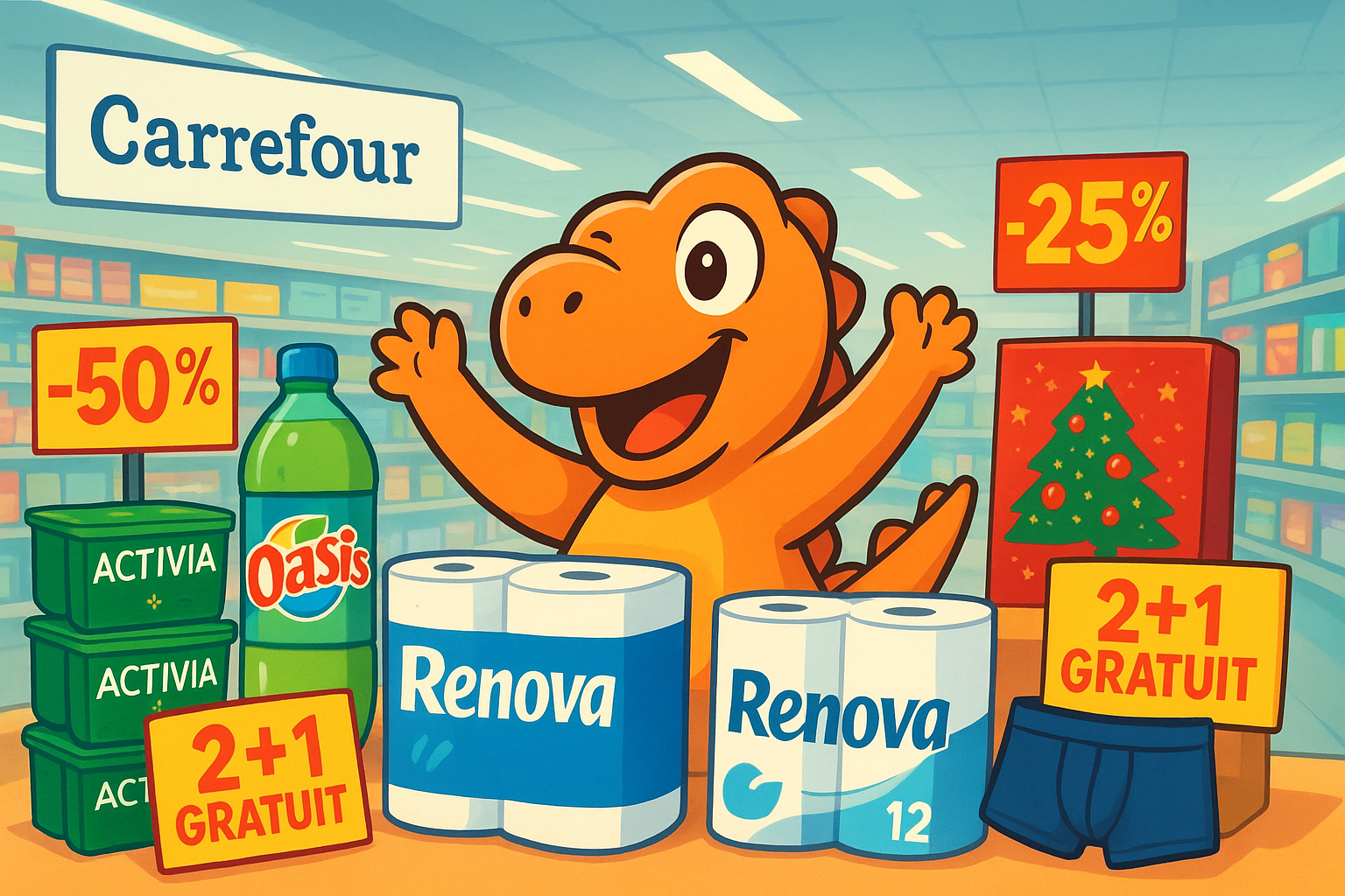 Radinosaure en chasse : les bons plans Carrefour dès le 2 décembre – jusqu’à 50% ! 🦕😄