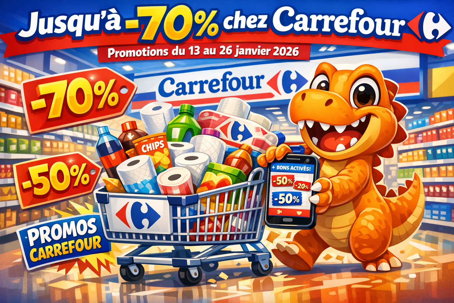 Carrefour dès le 13 janvier : jusqu’à -70% sur les courses