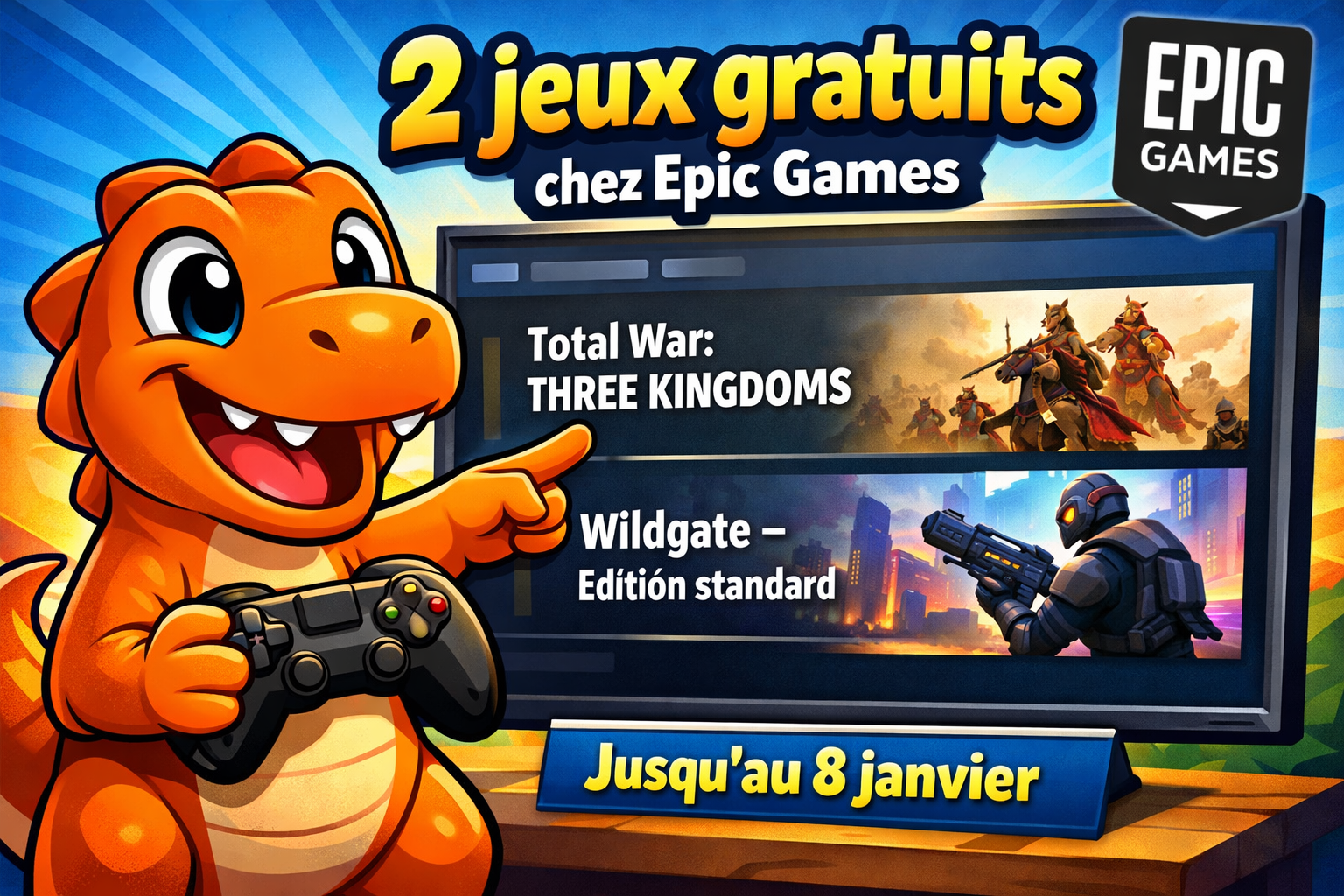 2 jeux gratuits chez Epic Games jusqu’au 8 janvier
