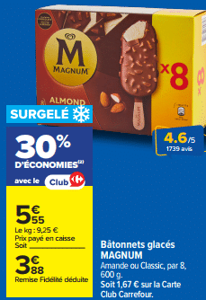 Promo capsules Sun à -70% pour 2 produits achetés chez Carrefour avril 2026